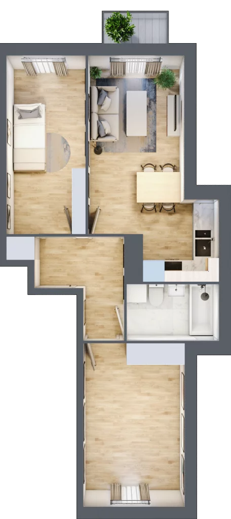 3 pokoje, mieszkanie 51,55 m², piętro 5, oferta nr 96, Osiedle Lotnictwa Polskiego 12, Poznań, Ogrody, Ogrody, ul. Lotnictwa Polskiego 12
