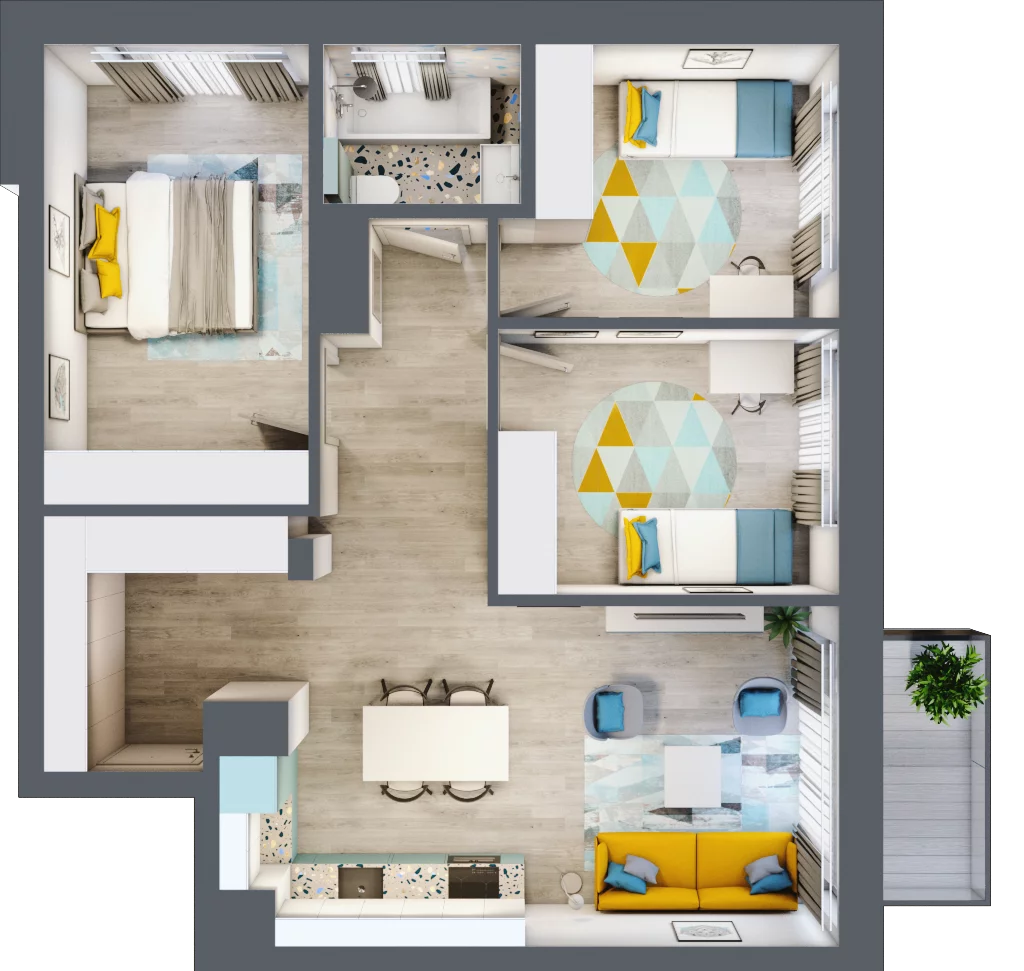 4 pokoje, mieszkanie 70,20 m², piętro 2, oferta nr M08, Mały Rynek, Piaseczno, ul. Jana Kilińskiego 3