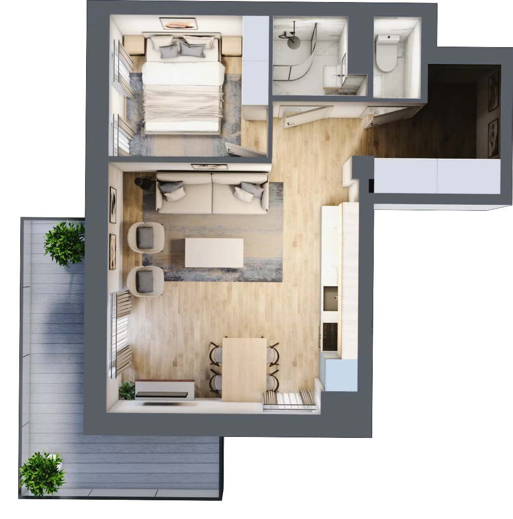 2 pokoje, mieszkanie 40,78 m², piętro 4, oferta nr 26A, Ceramika, Bydgoszcz, Bartodzieje, ul. Fordońska 19