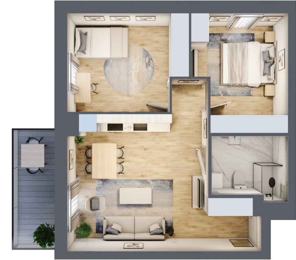 3 pokoje, mieszkanie 56,60 m², piętro 2, oferta nr 7, Ceramika, Bydgoszcz, Bartodzieje, ul. Fordońska 19