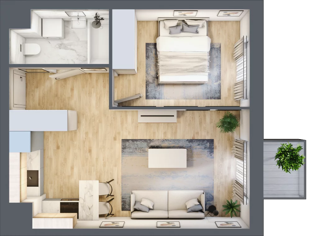 2 pokoje, mieszkanie 40,94 m², piętro 3, oferta nr I-B33, Industria II, Bydgoszcz, Bocianowo, ul. Rycerska 22