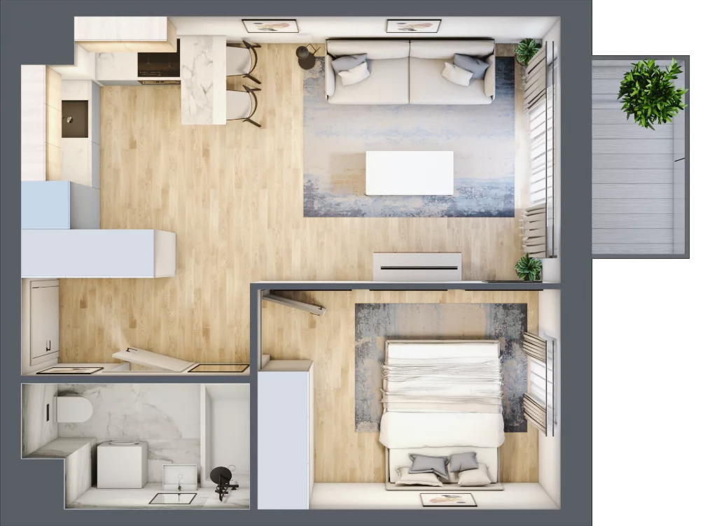 2 pokoje, mieszkanie 39,30 m², piętro 2, oferta nr I-A24, Industria II, Bydgoszcz, Bocianowo, ul. Rycerska 22