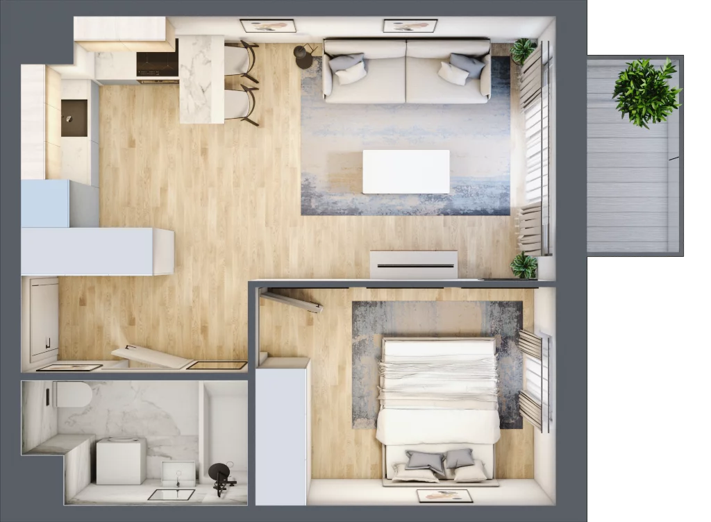 2 pokoje, mieszkanie 39,30 m², piętro 3, oferta nr I-A39, Industria II, Bydgoszcz, Bocianowo, ul. Rycerska 22