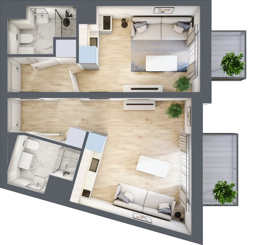 2 pokoje, mieszkanie 42,31 m², piętro 4, oferta nr I-A53, Industria II, Bydgoszcz, Bocianowo, ul. Rycerska 22
