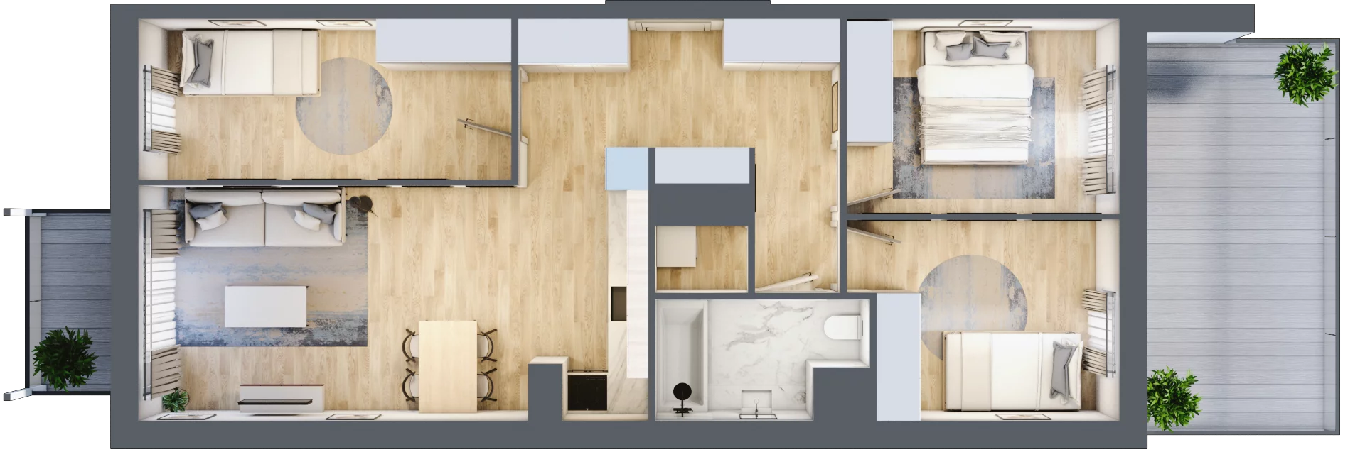 4 pokoje, mieszkanie 73,39 m², piętro 4, oferta nr I-A57, Industria II, Bydgoszcz, Bocianowo, ul. Rycerska 22