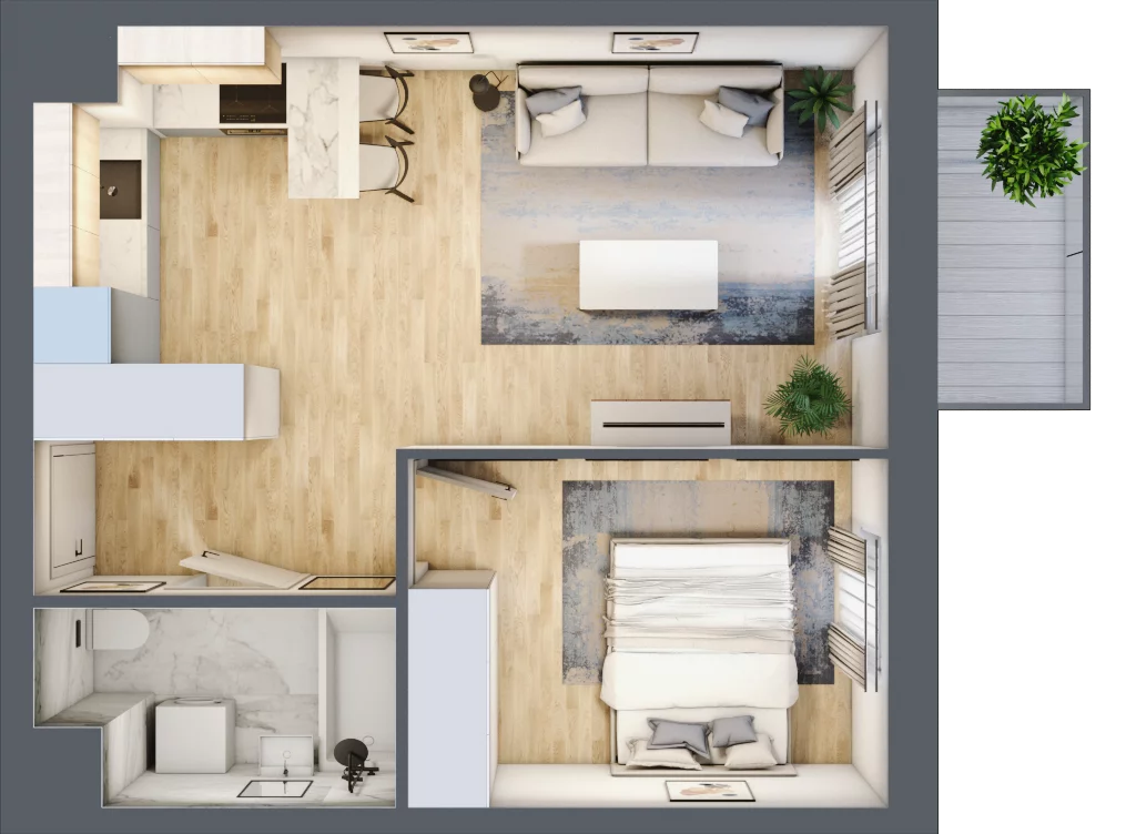 2 pokoje, mieszkanie 39,30 m², piętro 5, oferta nr I-A68, Industria II, Bydgoszcz, Bocianowo, ul. Rycerska 22