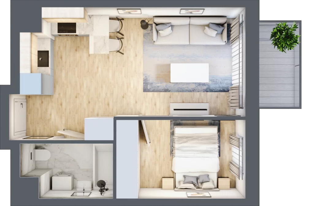 2 pokoje, mieszkanie 33,49 m², piętro 5, oferta nr I-A70, Industria II, Bydgoszcz, Bocianowo, ul. Rycerska 22