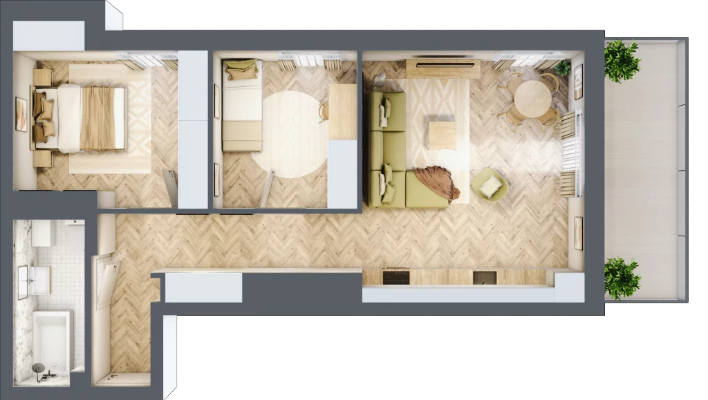 3 pokoje, mieszkanie 60,86 m², piętro 1, oferta nr 9, Balantia, Niemcz, ul. Elizy Orzeszkowej 37