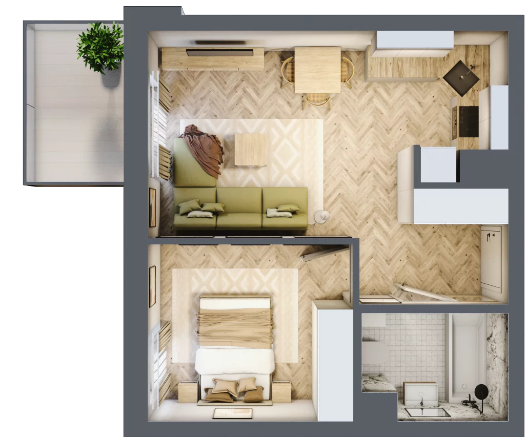 2 pokoje, mieszkanie 38,57 m², piętro 3, oferta nr 23, Balantia, Niemcz, ul. Elizy Orzeszkowej 37