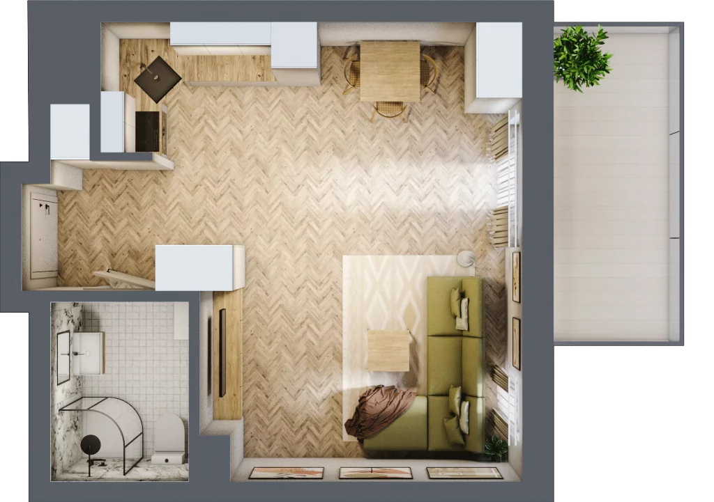 1 pokój, mieszkanie 36,13 m², piętro 1, oferta nr 1 - AW, Balantia, Niemcz, ul. Elizy Orzeszkowej 37