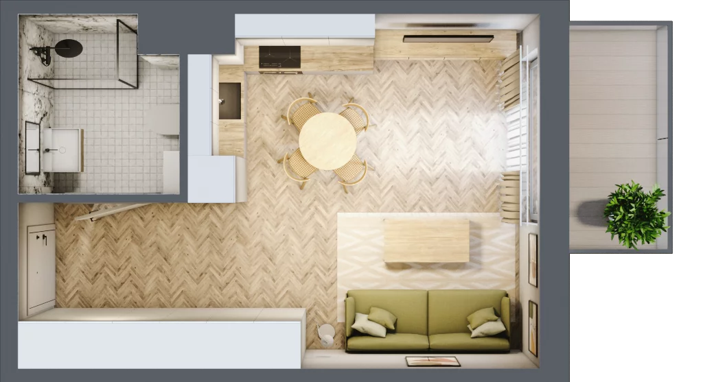 1 pokój, mieszkanie 28,66 m², piętro 3, oferta nr A58, Aleja Mickiewicza, Osielsko, ul. Aleja Mickiewicza 1