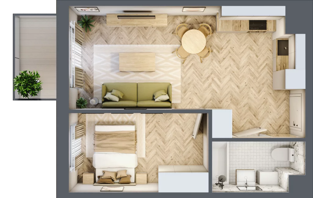 2 pokoje, mieszkanie 38,13 m², piętro 3, oferta nr A19, Aleja Mickiewicza, Osielsko, ul. Aleja Mickiewicza 1