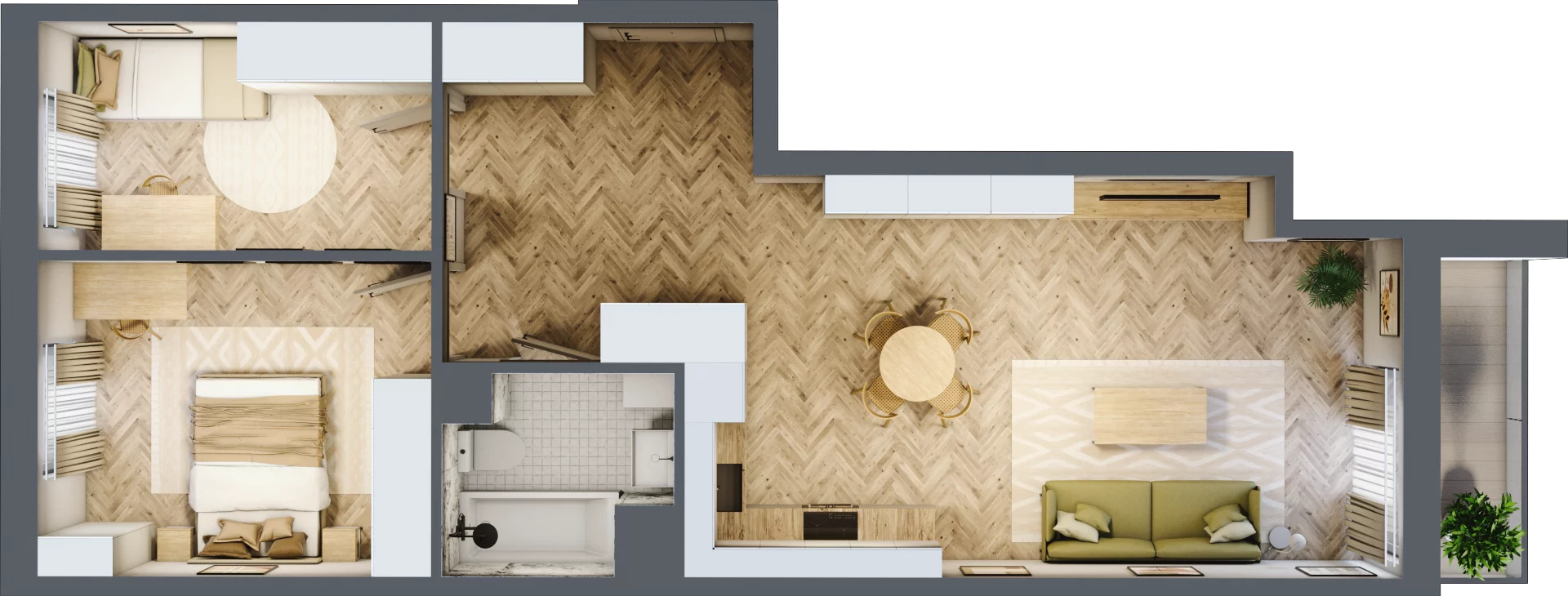 3 pokoje, mieszkanie 63,46 m², piętro 2, oferta nr A38, Aleja Mickiewicza, Osielsko, ul. Aleja Mickiewicza 1