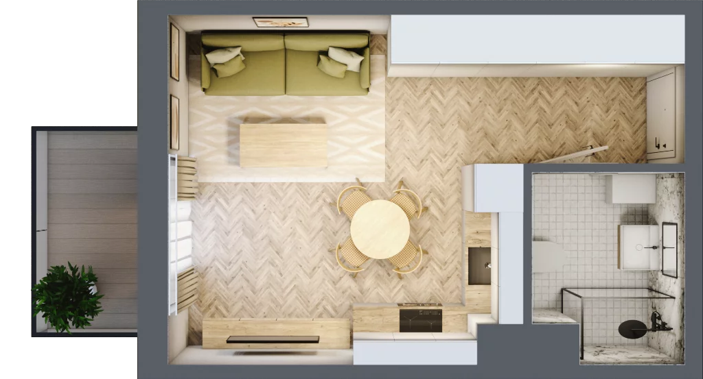 1 pokój, mieszkanie 26,35 m², piętro 3, oferta nr A64, Aleja Mickiewicza, Osielsko, ul. Aleja Mickiewicza 1