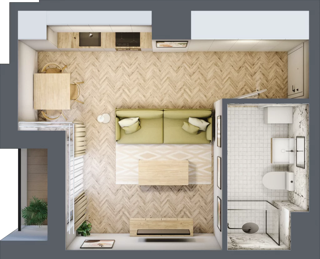 1 pokój, mieszkanie 26,71 m², piętro 1, oferta nr A22, Aleja Mickiewicza, Osielsko, ul. Aleja Mickiewicza 1