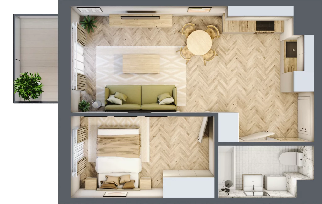 2 pokoje, mieszkanie 38,14 m², piętro 2, oferta nr A11, Aleja Mickiewicza, Osielsko, ul. Aleja Mickiewicza 1