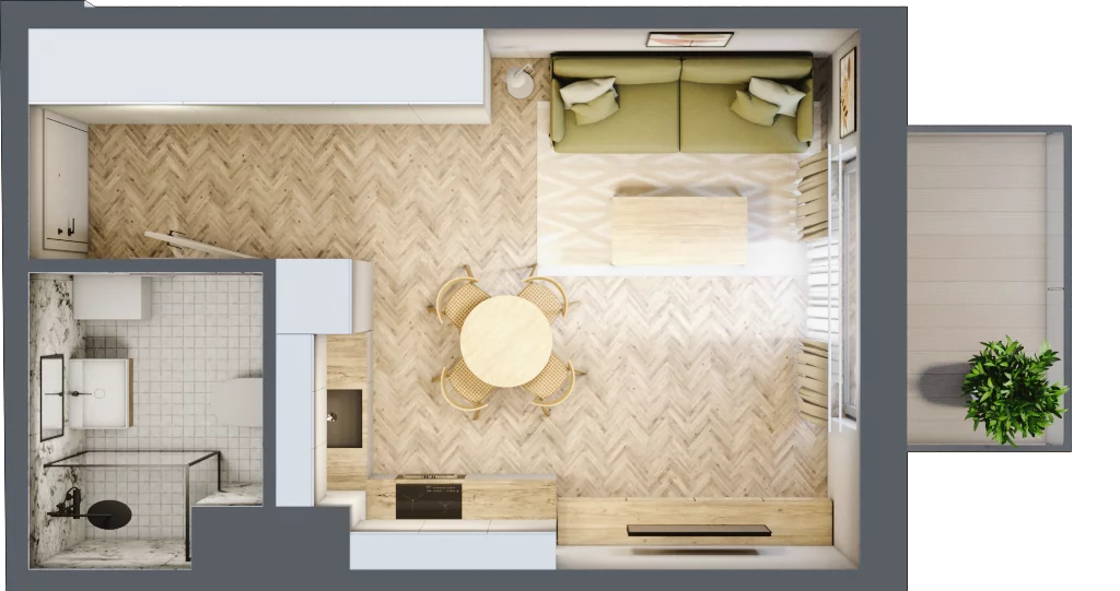 1 pokój, mieszkanie 27,37 m², piętro 3, oferta nr A61, Aleja Mickiewicza, Osielsko, ul. Aleja Mickiewicza 1