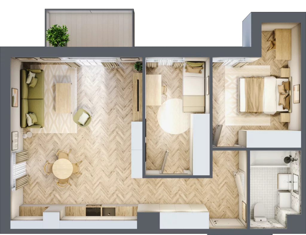 3 pokoje, mieszkanie 64,33 m², piętro 3, oferta nr A20, Aleja Mickiewicza, Osielsko, ul. Aleja Mickiewicza 1