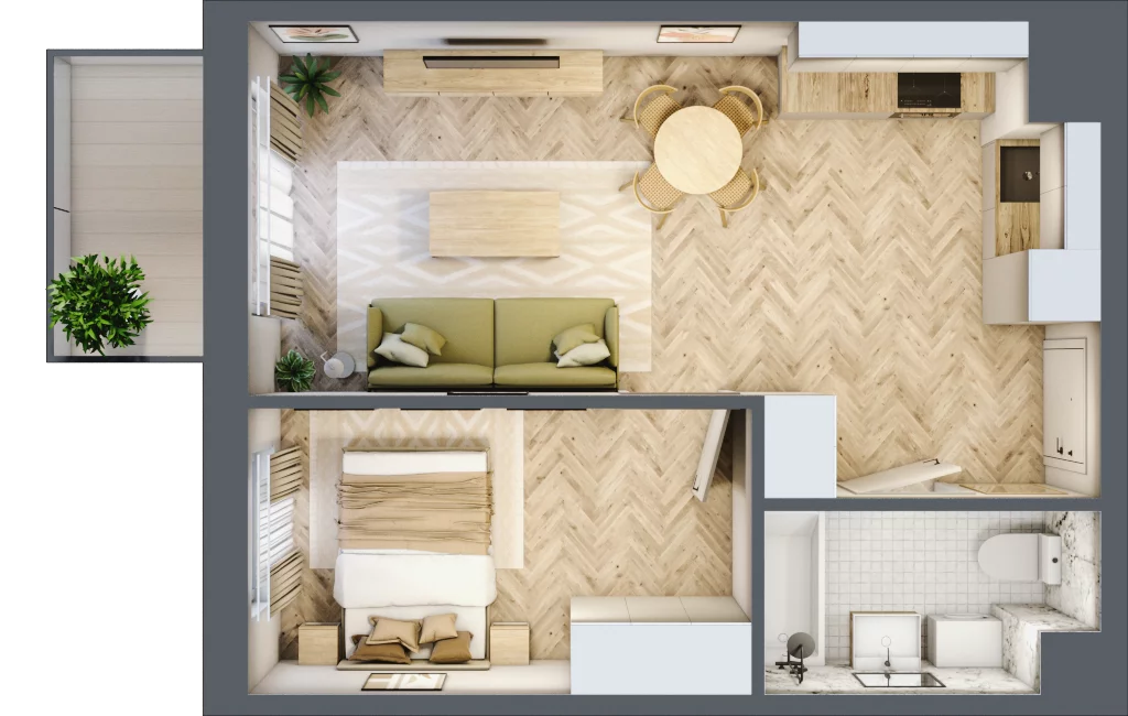 2 pokoje, mieszkanie 38,14 m², piętro 2, oferta nr A10, Aleja Mickiewicza, Osielsko, ul. Aleja Mickiewicza 1