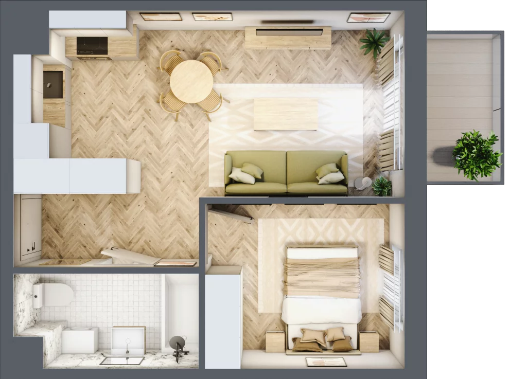 2 pokoje, mieszkanie 38,38 m², piętro 1, oferta nr A29, Aleja Mickiewicza, Osielsko, ul. Aleja Mickiewicza 1