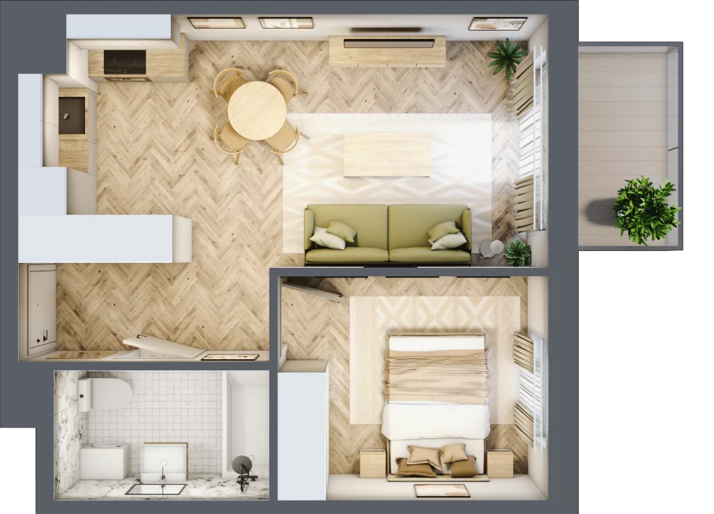 2 pokoje, mieszkanie 37,89 m², piętro 1, oferta nr A30, Aleja Mickiewicza, Osielsko, ul. Aleja Mickiewicza 1