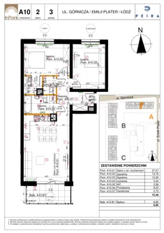 Mieszkanie, 72,49 m², 3 pokoje, piętro 2, oferta nr 10_A10