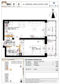 Mieszkanie, 48,46 m², 2 pokoje, piętro 5, oferta nr 101_B61