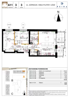 Mieszkanie, 57,48 m², 3 pokoje, piętro 3, oferta nr 11_A11