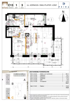 Mieszkanie, 68,15 m², 4 pokoje, piętro 1, oferta nr 124_C14