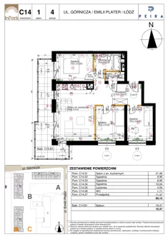 Mieszkanie, 55,74 m², 3 pokoje, piętro 1, oferta nr 125_C15