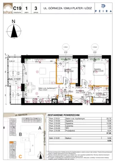 Mieszkanie, 61,12 m², 3 pokoje, piętro 1, oferta nr 130_C20
