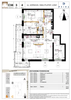 Mieszkanie, 87,73 m², 4 pokoje, piętro 3, oferta nr 148_C38