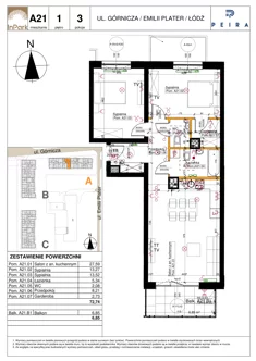Mieszkanie, 72,74 m², 3 pokoje, piętro 1, oferta nr 21_A21