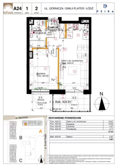 Mieszkanie, 37,44 m², 2 pokoje, piętro 1, oferta nr 24_A24