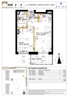 Mieszkanie, 37,43 m², 2 pokoje, piętro 2, oferta nr 29_A29