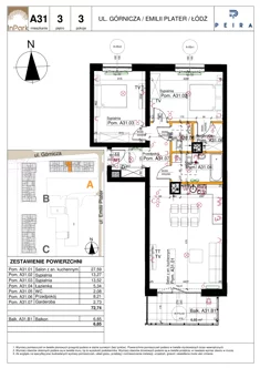 Mieszkanie, 72,74 m², 3 pokoje, piętro 3, oferta nr 31_A31