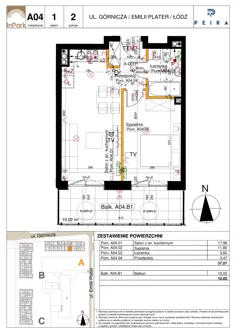 Mieszkanie, 37,07 m², 2 pokoje, piętro 1, oferta nr 4_A04
