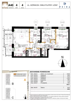 Mieszkanie, 60,21 m², 4 pokoje, piętro 4, oferta nr 40_A40