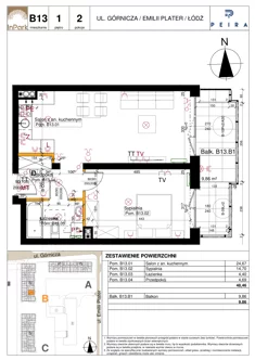 Mieszkanie, 48,46 m², 2 pokoje, piętro 1, oferta nr 53_B13