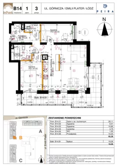 Mieszkanie, 65,28 m², 3 pokoje, piętro 1, oferta nr 54_B14
