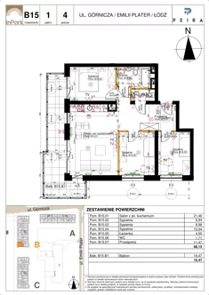 Mieszkanie, 68,15 m², 4 pokoje, piętro 1, oferta nr 55_B15