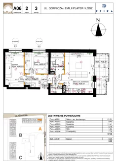 Mieszkanie, 57,48 m², 3 pokoje, piętro 2, oferta nr 6_A06