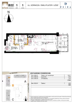 Mieszkanie, 27,92 m², 1 pokój, piętro 1, oferta nr 62_B22