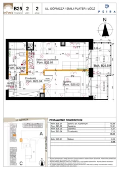 Mieszkanie, 39,35 m², 2 pokoje, piętro 2, oferta nr 65_B25