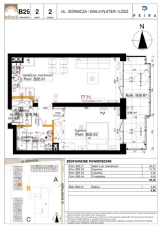 Mieszkanie, 48,46 m², 2 pokoje, piętro 2, oferta nr 66_B26