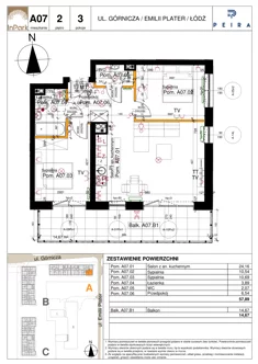 Mieszkanie, 57,89 m², 3 pokoje, piętro 2, oferta nr 7_A07
