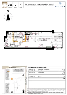 Mieszkanie, 27,92 m², 1 pokój, piętro 2, oferta nr 75_B35
