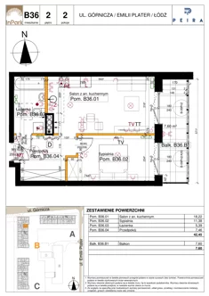 Mieszkanie, 42,45 m², 2 pokoje, piętro 2, oferta nr 76_B36