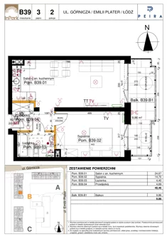 Mieszkanie, 48,46 m², 2 pokoje, piętro 3, oferta nr 79_B39