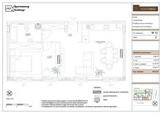 Apartament, 49,13 m², 2 pokoje, piętro 2, oferta nr M12